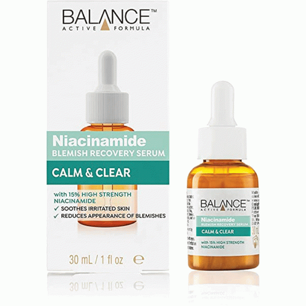 ضد لک و جوش بالانس نیاسنامید اسید 15 بازسازی کننده سلولی Balance Active Formula 15 Niacinamide Blemish Recovery Serum