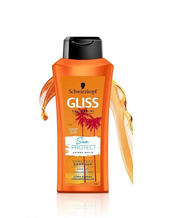 تصویر شامپو گلیس نارنجی مدل Sun Protect حجم 525 میلی لیتر